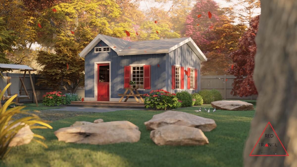 Red Triangle backyard office rendering